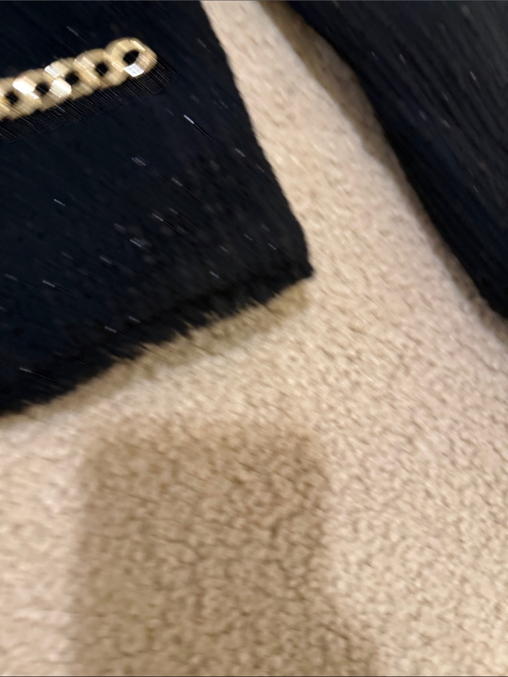 Generation Love Black Tweed Chain-Trim Jacket-S - Picture 4 of 6